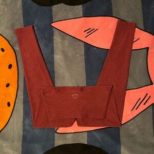 beyond yoga red high-waisted leggings